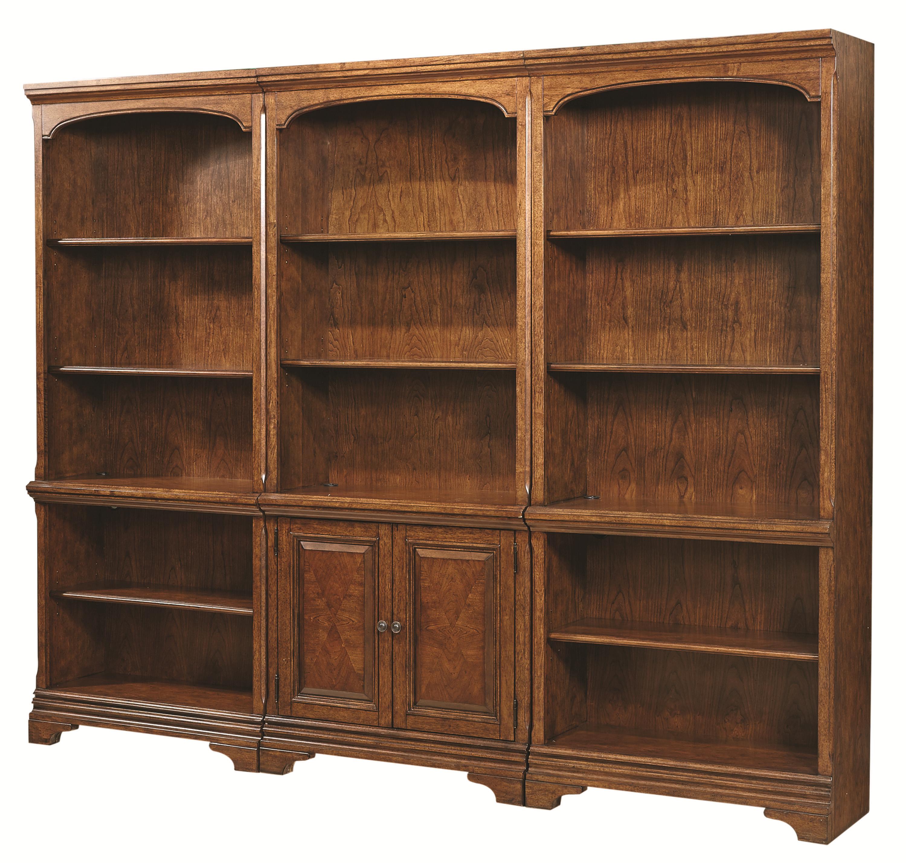 Aspenhome Hawthorne Bookcase Wall with 1 Door Bookcase and 2 Open